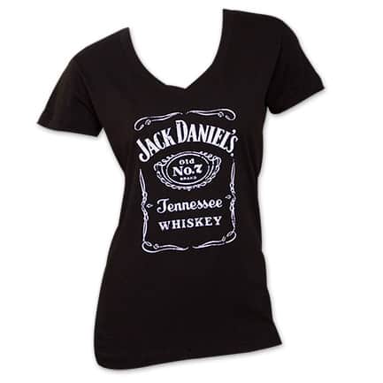  Jack Daniel's Old No. 7 Label Women's V-Neck Tshirt 